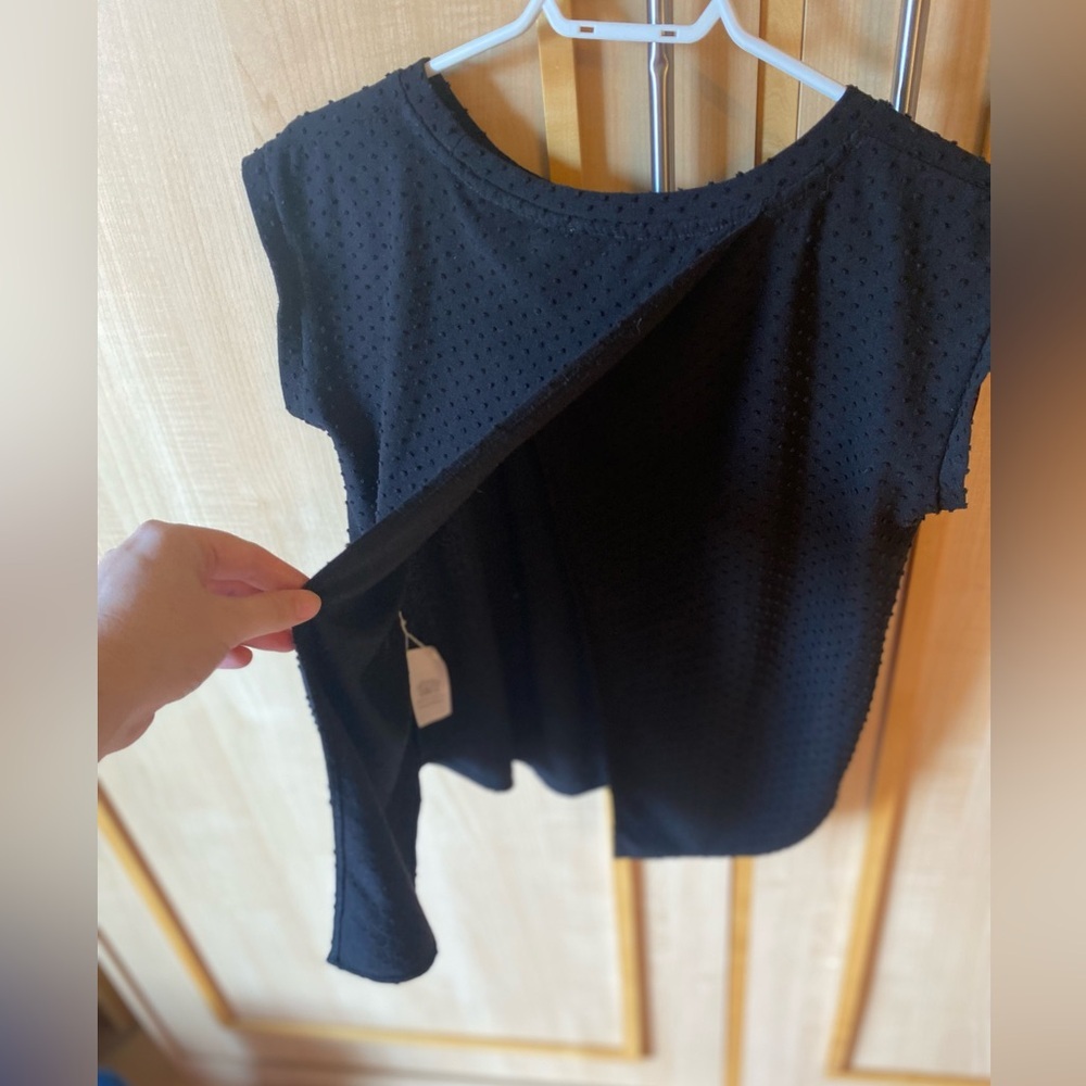 Wilfred Aritzia Black Swiss Dot Split Back Blouse Top XS - Picture 6 of 8